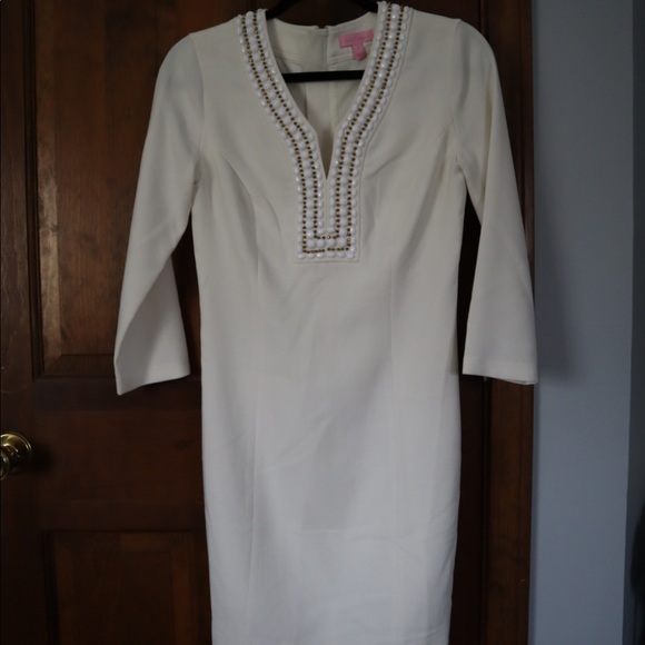 Lilly Pulitzer Dresses & Skirts - Lily Pulitzer White 3/4 sleeve dress Size: 2